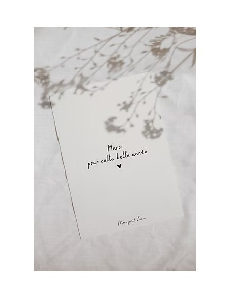 Carte A6 citation Merci pour cette belle année