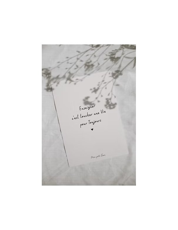 Carte A6 citation Enseigner