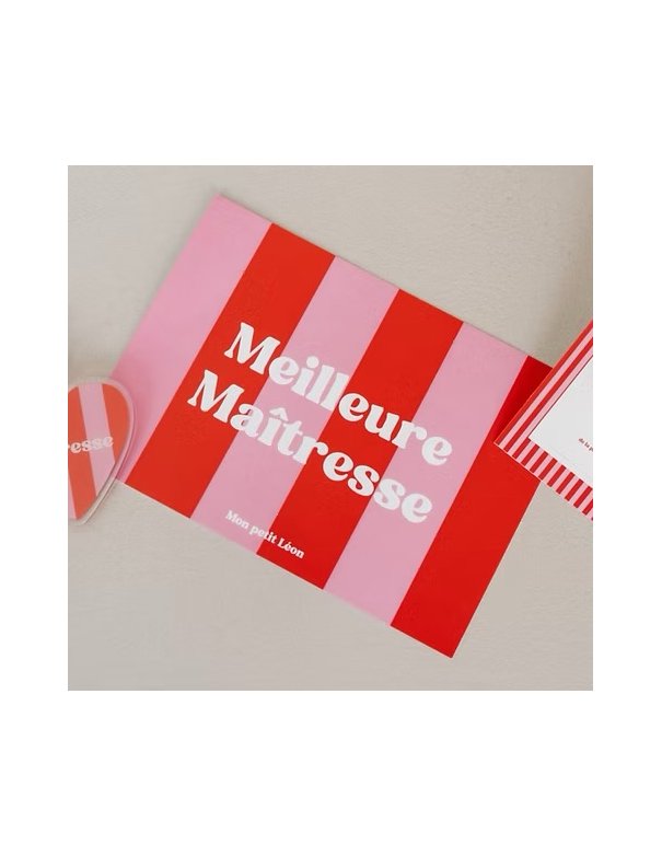 Carte A6 MEILLEURE MAITRESSE rayures...