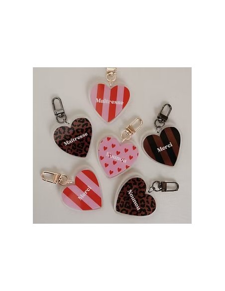 Porte-Clés NOUNOU coeur rose rouge