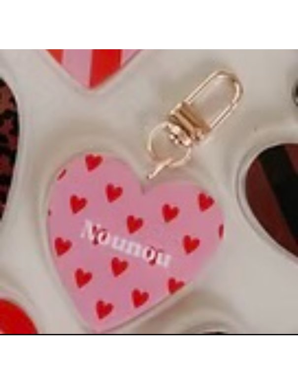 Porte-Clés NOUNOU coeur rose rouge