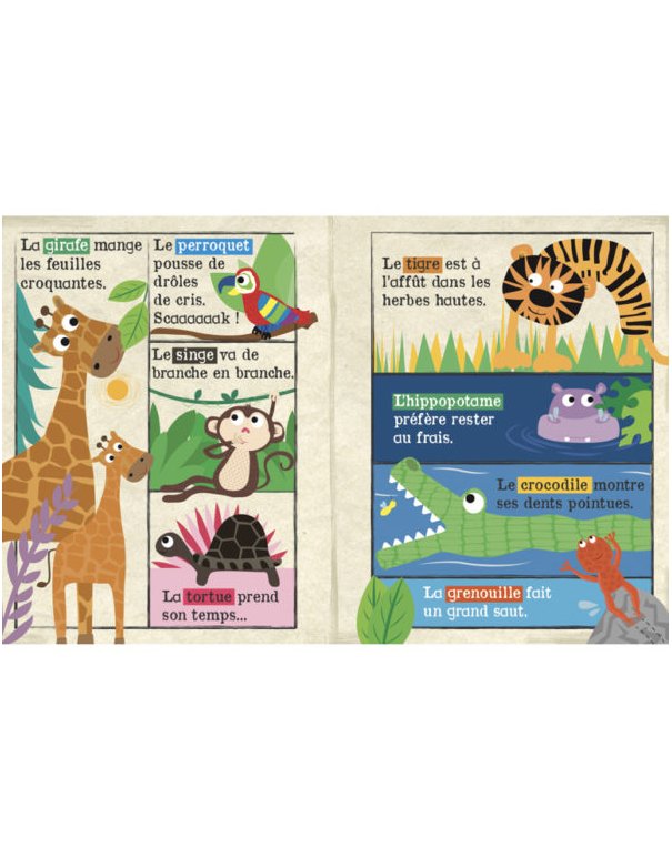 Journal bébé tissu Crinkly - Le Safari (dès 3 mois)