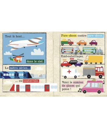 Journal bébé tissu Crinkly - Les véhicules (dès 3 mois) 2