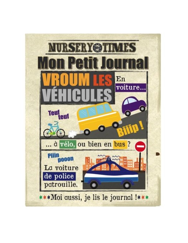 Journal bébé tissu Crinkly - Les véhicules (dès 3 mois)
