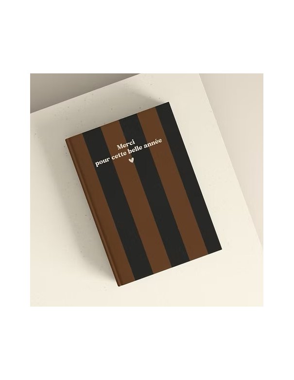 Carnet A5 RAYURES MARRON Merci pour cette belle année