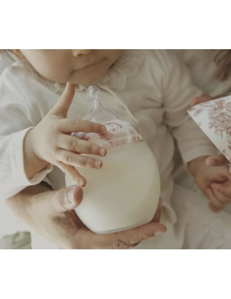 Biberon 240 ml | Tartine et Chocolat "Toile de Jouy" Terracotta