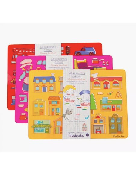 Set de pochoirs à dessin - Moulin Roty
