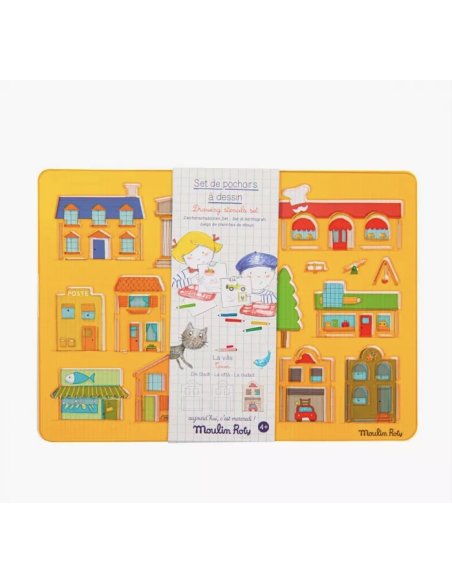 Set de pochoirs à dessin - Moulin Roty