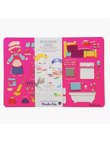 Set de pochoirs à dessin - Moulin Roty