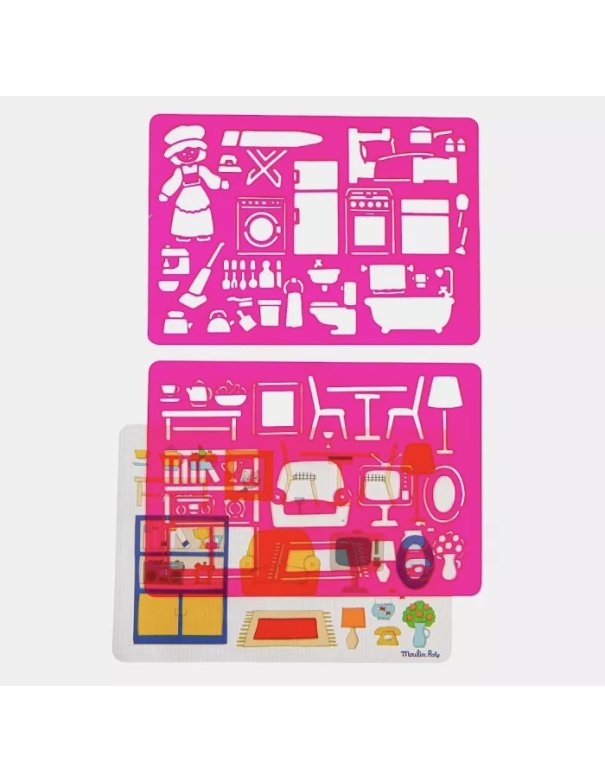 Set de pochoirs à dessin - Moulin Roty