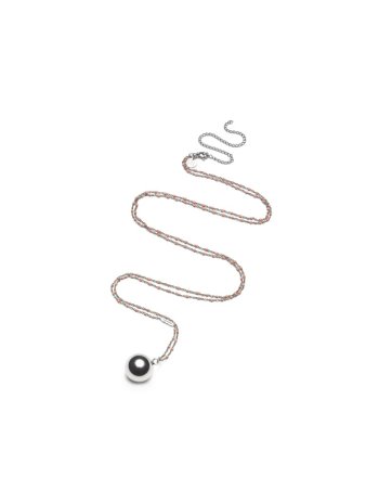 Bola de grossesse FINE- PERLE Bola gris chaîne grise perle rose proud mama 2