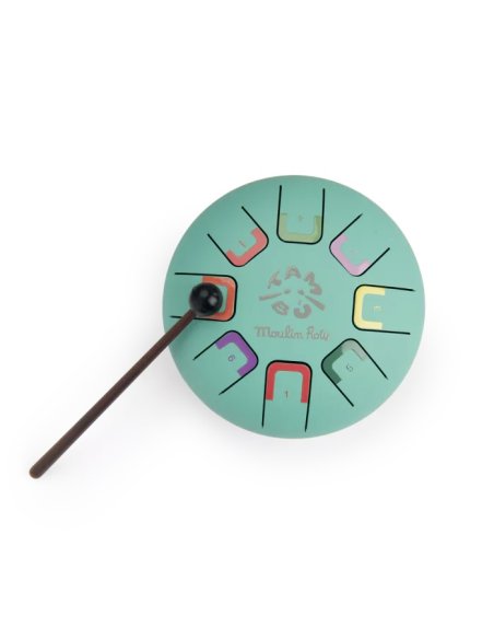 Petit tambour bleu à languettes - Moulin Roty