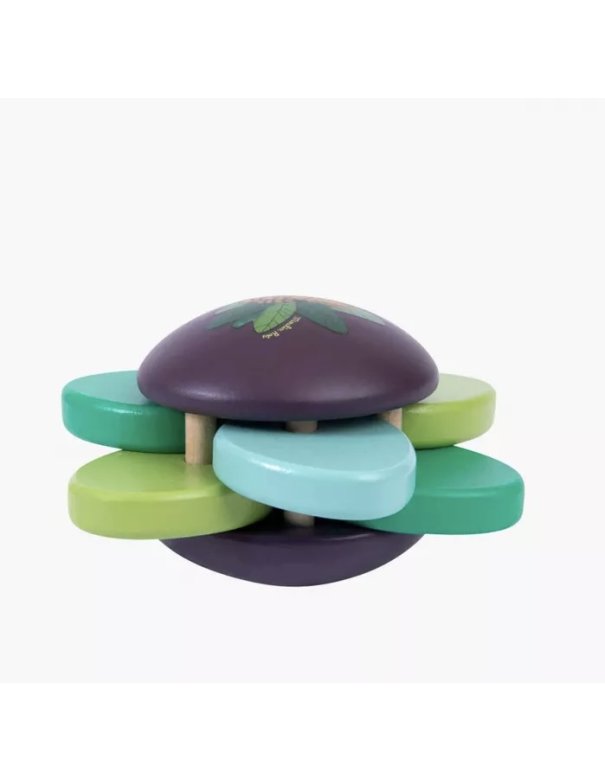 Hochet bois feuilles et grelots - Moulin Roty