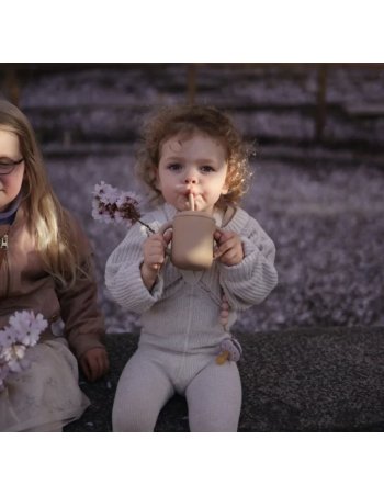 Tasse d'apprentissage + paille silicone - Natural - Mushie 2