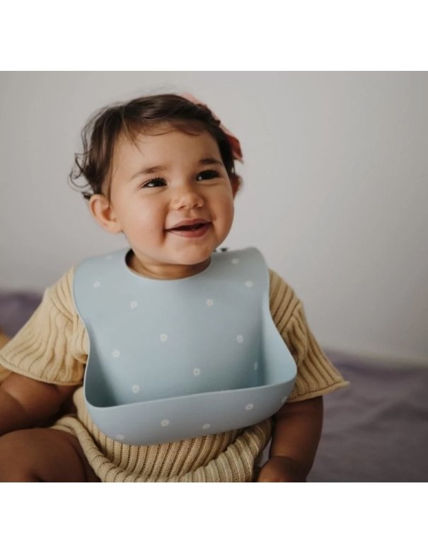 Bavoir en silicone - Bleu à... Bavoir en silicone - Bleu à...