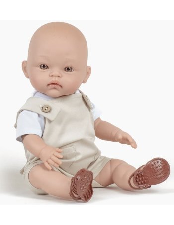 Cuties - Minikane Ensemble salopette Antonin en gabardine beige