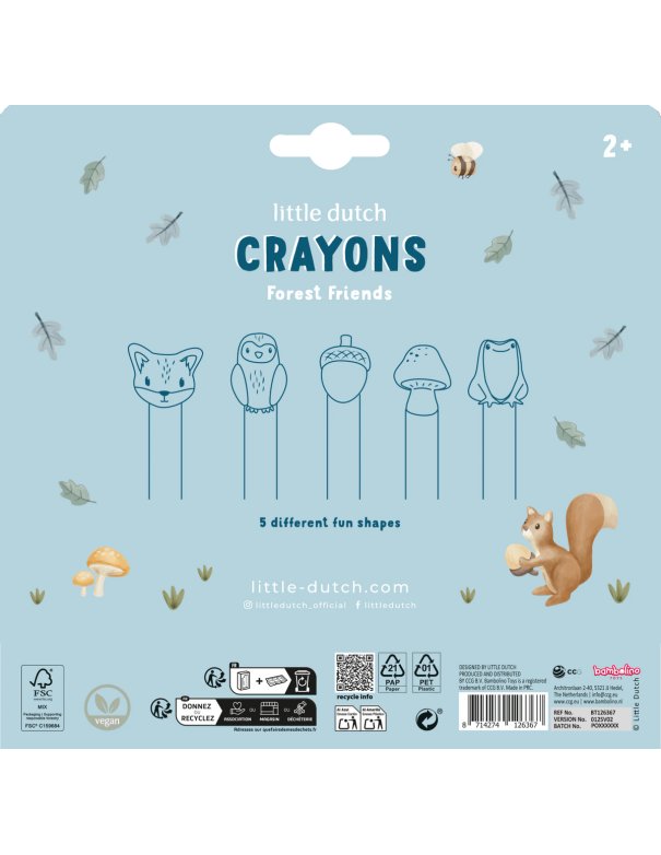 Crayons de cire - Forest Friends - Little Dutch
