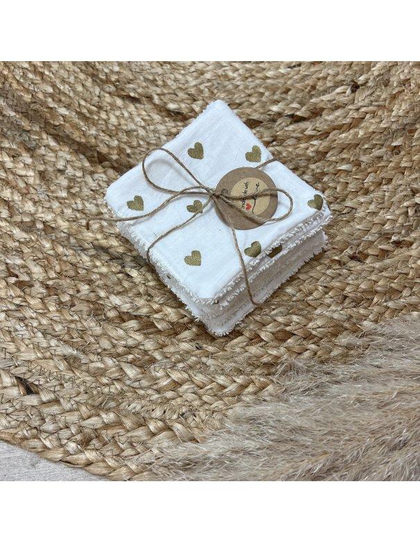 Lingettes de coton coeur gold Lingettes de coton coeur gold
