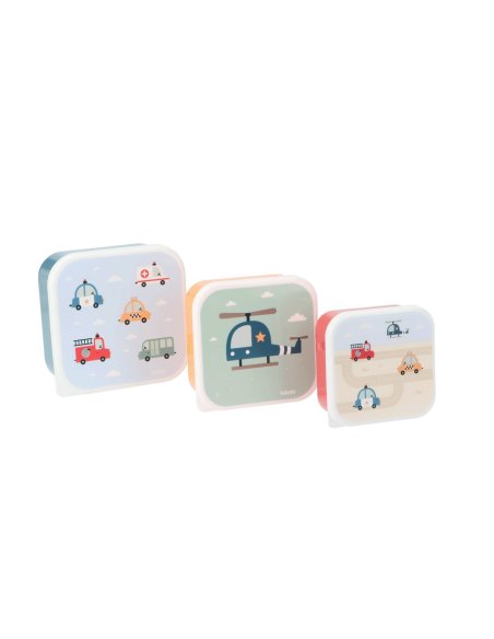 Set de 3 boîtes à goûter - City cars - Tutete