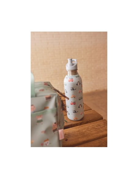 Gourde en Acier avec Housse City cars 500 ml - Tutete