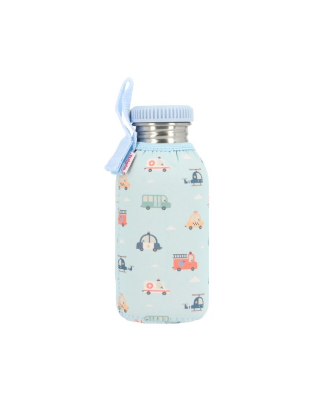 Gourde en Acier avec Housse City cars 500 ml - Tutete