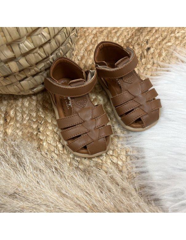 Sandales cuir bébé camel