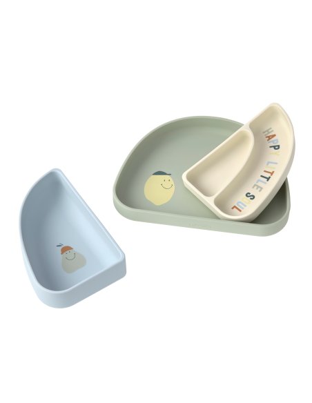 Set de vaisselle en silicone citron 3 pièces - LASSIG