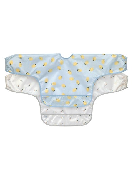 Lot de 2 bavoirs manches longues citron - LASSIG