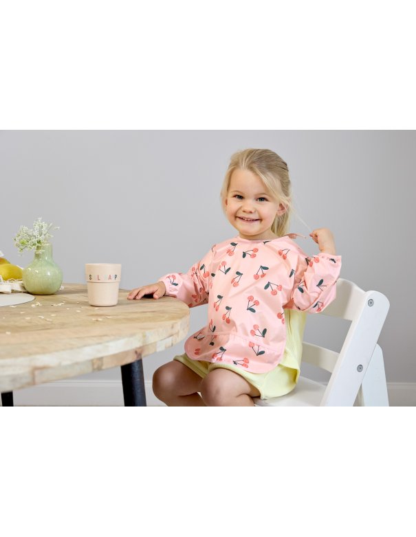 Lot de 2 bavoirs manches longues cerise - LASSIG