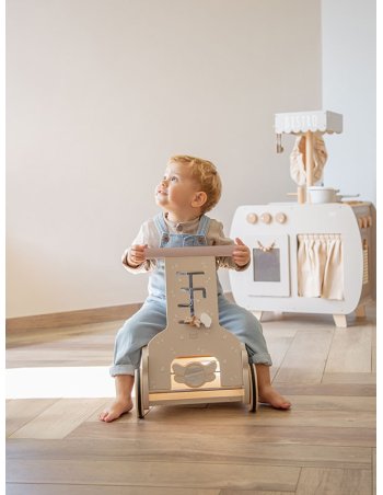 Jouet 3 en 1 - chariot, balançoire et porteur bébé en bois - Nougat - Label Label 2