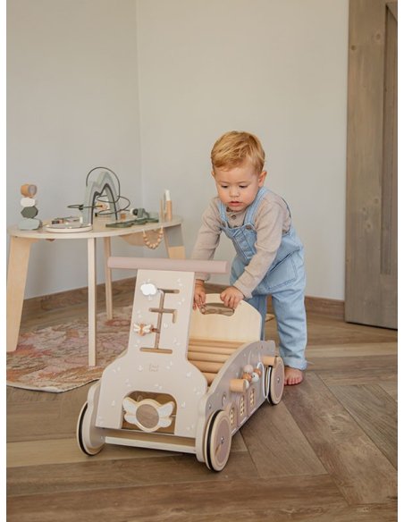 Jouet 3 en 1 - chariot, balançoire et porteur bébé en bois -