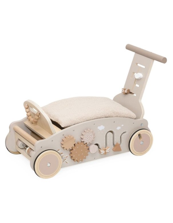 Jouet 3 en 1 - chariot, balançoire et porteur bébé en bois -