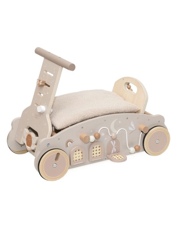 Jouet 3 en 1 - chariot, balançoire et porteur bébé en bois -
