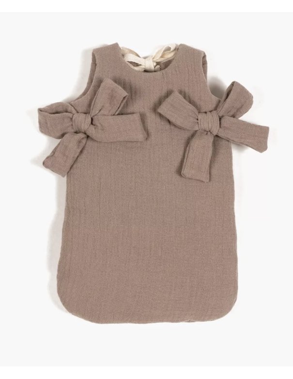 Turbulette poupée à noeuds en gaze de coton Moka - Minikane