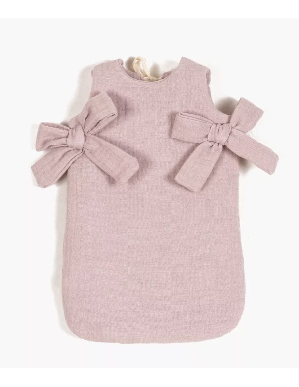 Turbulette poupée à noeuds en gaze de coton rose orchidée -