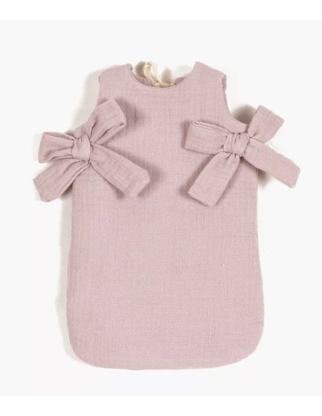 Turbulette poupée à noeuds en gaze de coton rose orchidée -