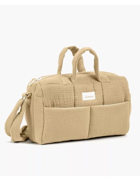 Sac à langer poupée en gaze de coton latte - Minikane