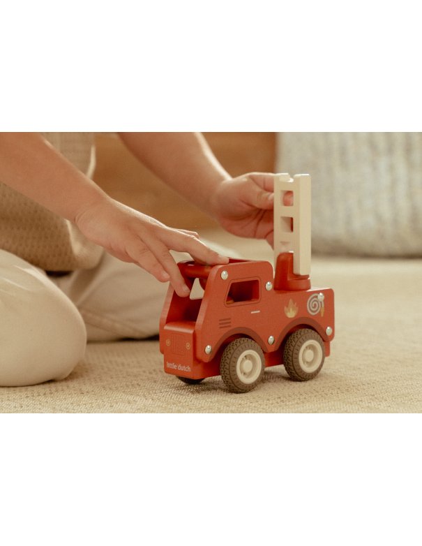 Camion de pompiers 1er âge en bois -... Camion de pompiers 1er âge en bois -...