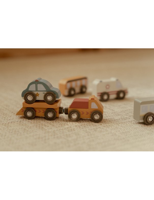 Ensemble de véhicules en bois -... Ensemble de véhicules en bois -...