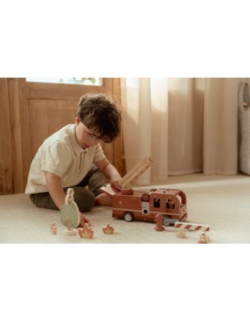Camion de pompiers et accessoires en bois - Little Dutch 2