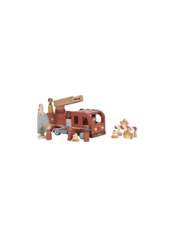 Camion de pompiers et accessoires en bois - Little Dutch