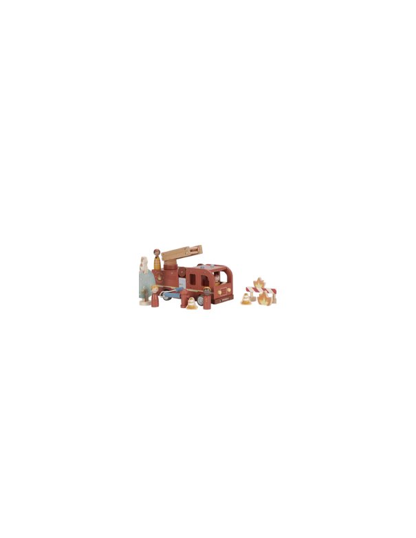 Camion de pompiers et accessoires en bois - Little Dutch