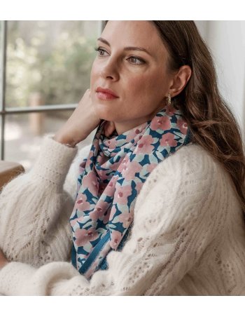 Grand foulard indien Posy Opale - Bindi atelier