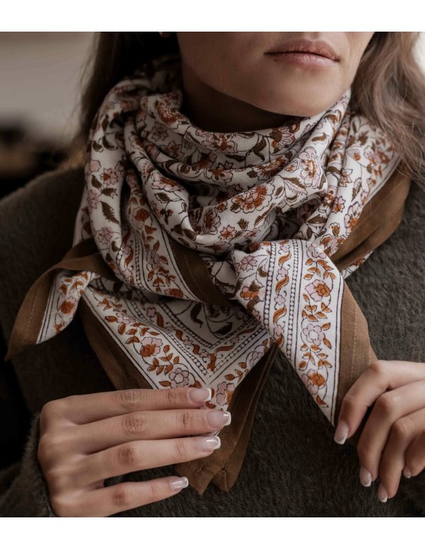 Grand foulard indien Edel Ambre - Bindi atelier