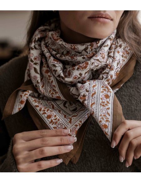 Grand foulard indien Edel Ambre - Bindi atelier