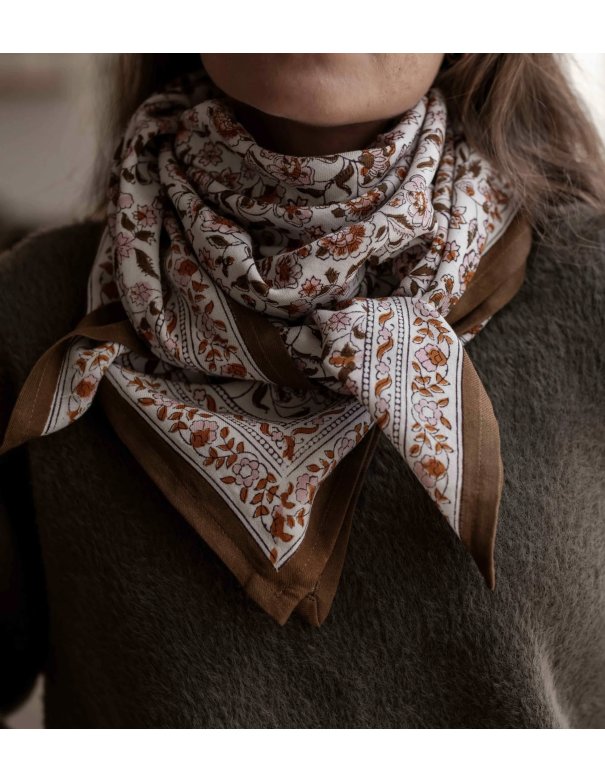 Grand foulard indien Edel Ambre - Bindi atelier