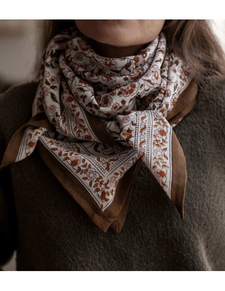 Grand foulard indien Edel Ambre - Bindi atelier