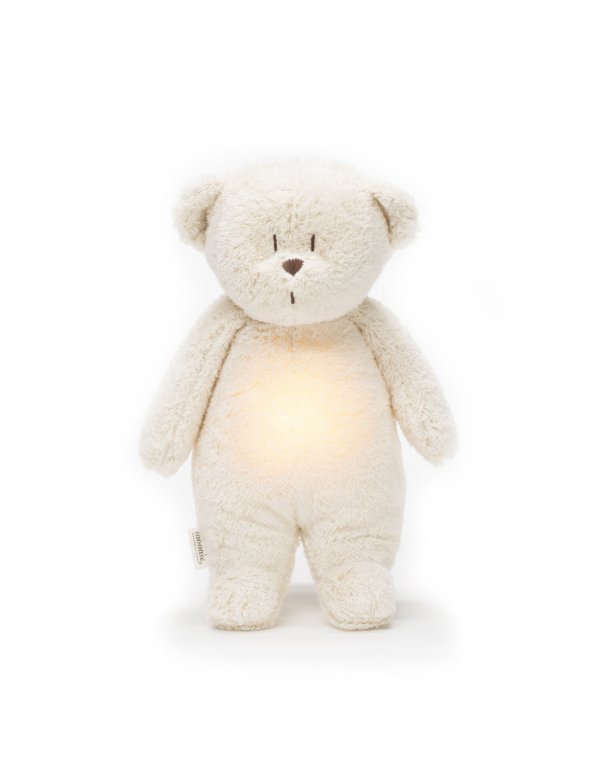 Moonie – ourson nature bio avec sons & lumières - blanc polaire