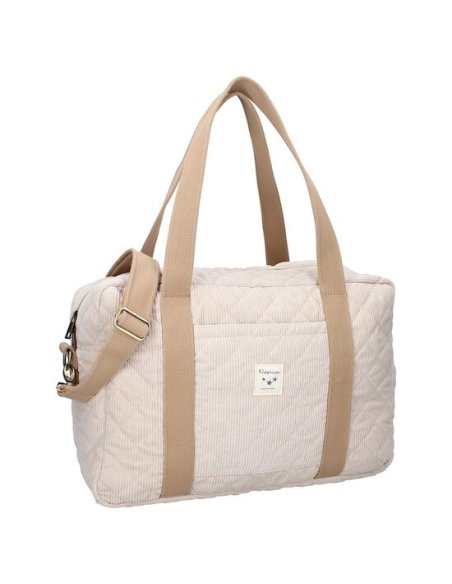 sac à langer (avec matelas à langer) – Velours côtelé écru - Kidzroom