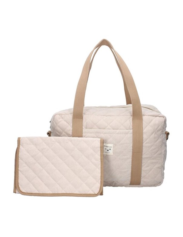 Sac à langer (avec matelas à langer) – Velours côtelé écru -